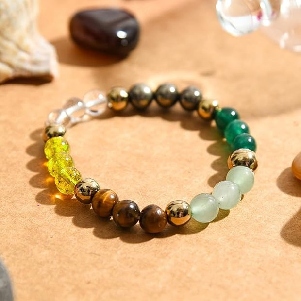 Dhan Yog Bracelet | Attracts Wealth & Financial Prosperity | Pyrite, Citrine, & Aventurine bracelet