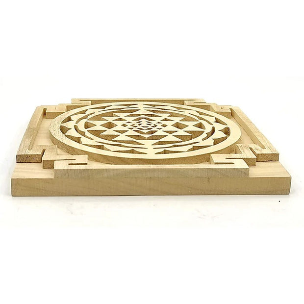 Sevan/Shriparni Wood Shree Yantra for Health Wealth Home/Office