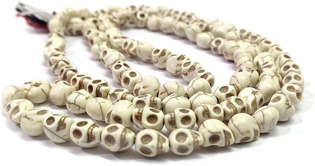 Carved Stone Skull/Narmund Mala for Goddess Kali Pooja Good Health,Wealth & Puja (108+1)