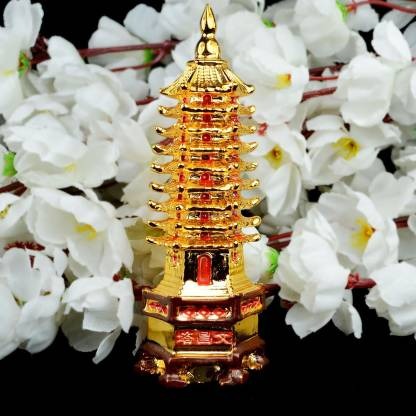 Feng Shui Golden Education Tower for Student Study Table Remedy for Academic and Education Good Luck for Children