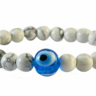 Howlite Beads With Blue Evil Eye Bracelet For Protection Healing