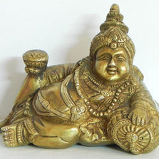 Lord Kuber Brass Murti Statue | Hindu God Kubera For Wealth | To Keep at Tijori, Locker, Safe, North, Temple at Home & Office (Size 5 x 3 inches)