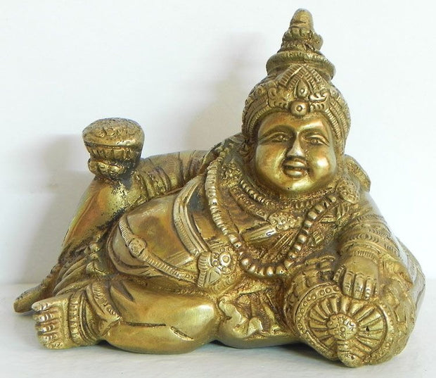 Lord Kuber Brass Murti Statue | Hindu God Kubera For Wealth | To Keep at Tijori, Locker, Safe, North, Temple at Home & Office (Size 5 x 3 inches)