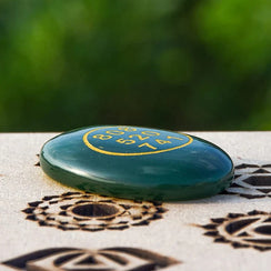 Natural Green Jade Zibu Symbol Stone – Handcrafted Healing Crystal for Abundance, Love & Spiritual Energy