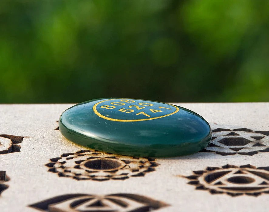 Natural Green Jade Zibu Symbol Stone – Handcrafted Healing Crystal for Abundance, Love & Spiritual Energy