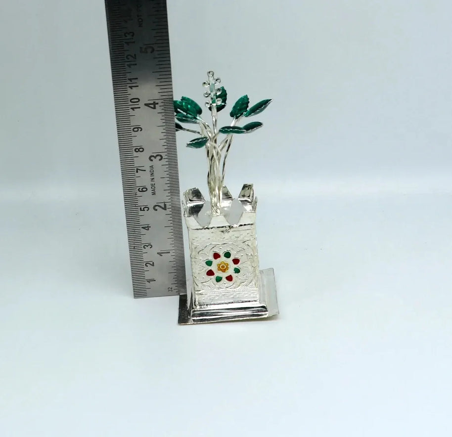 925 sterling silver tulsi plant basil rosary plant for puja temple articles
