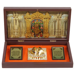 Gold Plated Hanumanji Photo Frame with Charan Paduka For Pooja And Gift