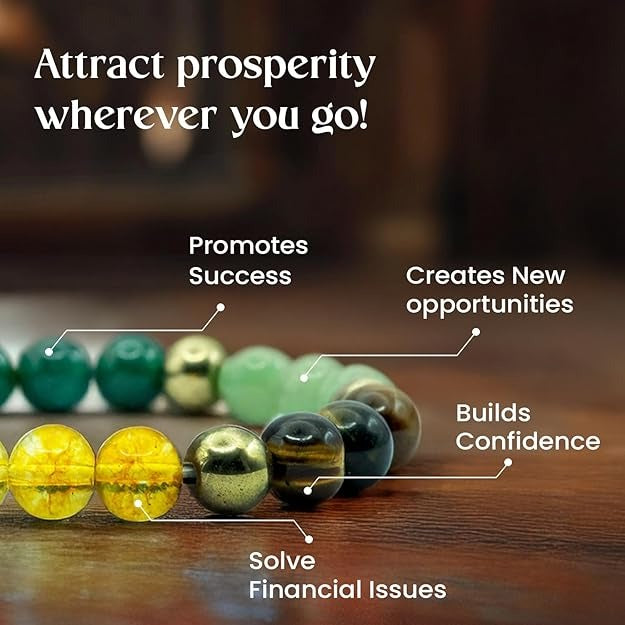 Dhan Yog Bracelet | Attracts Wealth & Financial Prosperity | Pyrite, Citrine, & Aventurine bracelet