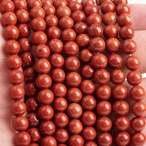 Natural Red Jasper 8mm Round Beads – Natural Crystal Strand for Jewelry Making