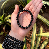 Natural Black Tourmaline Bracelet for Men, Women, Boys, Girls, Strong Protection from Negativity Energy