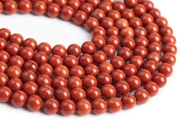 Natural Red Jasper 8mm Round Beads – Natural Crystal Strand for Jewelry Making